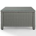 Afuera Living 32 Square Glass Top Wicker Patio Coffee Table in Gray