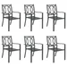 Ulax Furniture Patio 6 Pieces E-coating Stackable Dining Chairs Black