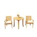 Grade-A Teak Dining Set: 2 Seater 3 Pc: 36 Round Table And 2 Giva Arm Chairs Outdoor Patio WholesaleTeak #51GV0703