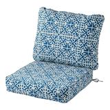 Greendale Home Fashions 2-Piece Indigo Lattice Outdoor Deep Seat Cushion Set