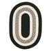 Colonial Mills 2 x 5 Black and White Reversible Oval Handcrafted Accent Area Rug