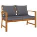 vidaXL Solid Acacia Wood Garden Bench with Cushion Lounge Seat Multi Colors