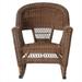 Jeco W00205R-C-2-RCES006 3 Piece Honey Rocker Wicker Chair Set With Tan Cushion