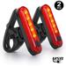 GIXUSIL Rear Bike Tail Light 2 Pack Ultra Bright USB Rechargeable Bicycle Taillights Red High Intensity Led Accessories Fits on Any Bike or Helmet. Easy to Install for Cycling Safety Flashlight