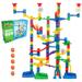 Marble Genius Marble Run - Maze Track or Race Game for Adults Teens Toddlers or Kids Aged 4-8 years old 150 Complete Pieces (85 Translucent Marbulous Pieces + 65 Glass-Marble Set) Super Set