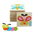 Wooden 3D Cartoon Animals Jigsaw Puzzles Kids Children Educational Toy Wood Baby Intelligence Puzzles