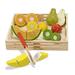 Melissa & Doug Cutting Fruit Set - Wooden Play Food Kitchen Accessory- 4021