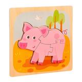 SANWOOD Puzzles Board Toy Cartoon Frog Train Animal 3D Wooden Jigsaw Puzzles Board Education Kids Toy
