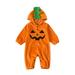 Actoyo Baby Girl Boy Halloween Pumpkin Fleece Hoodie Hooded Romper Bodysuit Costume Fancy Clothes Outfits