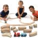 Wooden Train Tracks - 52 PCS Wooden Train Set Plus 2 Bonus Toy Trains - Train Toy Is Compatible with Thomas Wooden Railway Systems and All Major Brands Play22USA