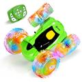 Contixo RC Car Stunt Racer Wheels Flip & Rotate 360Â° Fast Remote Control Toy Car for Kids AWD 2.4GHz Rechargeable Battery Lights Up - Green