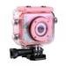 Kids Camera Mini Digital Camera Underwater Digital Kids Action Camera 1080P Sports Camera Camcorder for Boys Girls (Pink)