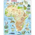 Larsen Puzzles Africa Map with Animals 63 Piece Children s Educational Jigsaw Puzzle