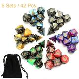 YouLoveIt Polyhedral Dice 7pcs/Set Polyhedral Dice Multi Sided Dice with Bag for Dungeons and Dragons DND RPG MTG Dice Set of 7 D20 D12 D10 D8 D6 D4 Game