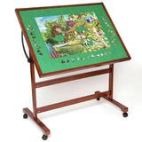 Bits and Pieces - Adjustable Puzzle Tableau - Folding Jigsaw Puzzle Accessory Table - Portable Table with Wheels for Easy Transport