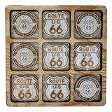 Old Fashioned Wooden TIC-TAC-TOE Game ROUTE 66 by Barry-Owen