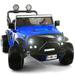 2023 Two (2) Seater Ride On Kids Car Truck w/ Remote Control - Large 12V Power Battery Licensed Kid Car to Drive w/ 3 Speeds Leather Seat MP3 Music Player Bluetooth FM Radio Foam Rubber Tires