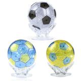 Yesbay 3D Soccer Crystal Puzzle DIY Assembly Model Desk Craft Decor Education Kids Toy 3D Puzzles Toy Blue Blue