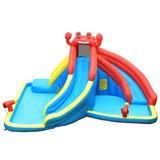 Gymax Inflatable Water Park Bounce House Crab w/ 2 Slides Climbing Wall Tunnel