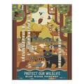 Blue Ridge Parkway Protect our Wildlife Forest Animals Geometric (1000 Piece Puzzle Size 19x27 Challenging Jigsaw Puzzle for Adults and Family Made in USA)