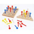 Wooden Tic Tac Toe Game and Wood Peg Game 2 Pcs Set - Family Board Game Adults Kids Travel Games Skill Occupational Therapy Toys Learning Puzzles Indoor Outdoor Brain Teasers