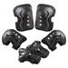 QUANFENG QF 6 Pieces Youth Teen Protective Gear Set Bike Knee Pads and Elbow Pads with Wrist Guards for Skate Cycling Sports (Black)