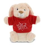 Dollibu I Love You Shirt Rabbit Plush Hand Puppet - 9 inches