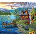 SUNSOUT INC - Peaceful Summer - 300 pc Jigsaw Puzzle by Artist: Bigelow Illustrations - Finished Size 21 x 24 - MPN# 31575