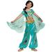 Disney Toddler Girls Aladdin's Blue & Gold Sequin Jasmine Jumpsuit Costume 3T-4T