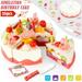 LNKOO 38Pcs Cutting Birthday Cake Toys Pretend Play for Kids DIY Pretend Cake Set with Candles Dessert Dount Educational Toys for Kids Play Food Complete Kids Toy Set