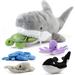 Prextex 15 Plush Shark Stuffed Animal With 5 Piece Soft Stuffed Sea Animals Includes Octopus Turtle Stingray Nemo Fish and Blue Whale | Plushies Stuffed Animal for Baby