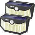 Hmcity Solar Lights Outdoor 120 LED with Lights Reflector Motion Sensor Security Lights IP65 Waterproof Solar Powered for Garden Patio Yard (2Pack)