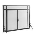 Plow & Hearth Flat Guard Fire Screens With Doors in Solid Steel 39 W x 31 H