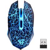 VEGCOO C10 Wireless Gaming Mouse Rechargeable Silent Optical Mice 7 Colors LED Lights 7 Buttons 2400/1600/800DPI (Black) C10 Black