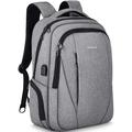 Tigernu Travel Laptop Backpack Business Slim Anti-theft Backpacks with USB Charging Port Water Resistant College School Computer Bag for Men Women Fit Under 15.6 inch Notebook/Macbook Grey