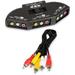 RCA Splitter with 3-Way Audio Video RCA Switch Box + RCA Cable for Connecting 3 RCA Output Devices to Your TV