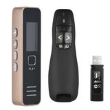 Anself Digital Voice Recorder Audio Dictaphone MP3 Player USB Flash Disk + Wireless USB Powerpoint Presentation Flip Pen Pointer Clicker Presenter with Built-in Reciver Red Light Remote Control