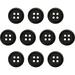 Buttons 1/2 Inch (1/2 ) 4 Hole 10 Pieces - White Black Clear Pearl - Sewing Crafts Replacement Button - Perfect for Crafts Coats Shirts Pants Shorts Cardigans Blazers Skirts (Black)