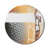 Basketball Mouse Pad for Computers Basketball Player in the Middle of Game Dotted Background Doodle Style Art Round Non-Slip Thick Rubber Modern Mousepad 8 Round Orange Black by Ambesonne