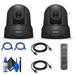 2 x Sony SRG-X400 1080p PTZ Camera with HDMI IP & 3G-SDI Output (Black) (SRG-X400) + 2 x Cat5e Ethernet Cable + Cleaning Set + 2 x HDMI Cable - Bundle