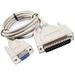 Null Modem DB9F to DB25M 6ft Beige Cable DB9F-TO-DB25M 28AWG / VW-ISC / 2464