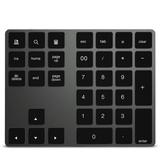 Wireless Numeric Keyboard Aluminium 34 Key BT Keyboard Built-in Rechargeable Battery Keypad for Windows/iOS/Android (Black)