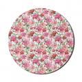 Shabby Flora Mouse Pad for Computers Summer Spring Garden Flowers with Leaves and Buds Artwork Round Non-Slip Thick Rubber Modern Gaming Mousepad 8 Round Pale Pink Hot Pink by Ambesonne