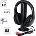 Wireless TV Headphones Home Headset with Stand for TV Watching TV Over Ears Headphones with Microphone 5 in 1 Functions with /FM /3.5 MM Jack/Net Chat and Monitoring