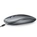 HXSJ M90 Dual Mode Wireless Mouse BT5.0 2.4G Optical Mouse Ergonomic Rechargeable Mice 1600DPI(Grey)