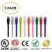 5-Pack Cat 6 Ethernet Cable Cat6 Snagless Patch 6 Feet - Computer LAN Network Cord MULTI-COLOR
