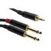 Elite Core SuperFlex Gold SFP-Y05Q3.5MM Two 1/4-Inch TS to 3.5mm Stereo Y Patch Cable 5-Feet