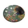 WIRESTER 7.88 inches Round Standard Mouse Pad Non-Slip Mouse Pad for Home Office and Gaming Desk - Gustav Klimt Flower Garden