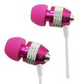 Super Bass Noise-Isolation Metal 3.5mm Stereo Earbuds/ Headset/ Handsfree for Samsung Galaxy Note 9 Note 8 S9 S9+ S8 J2 Core A7 (2018) (Hot Pink) - w/ Mic