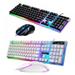 Wired Gaming Keyboard and Mouse Combo LED Backlit Gaming Keyboard with Multimedia Keys Wrist Rest and Red Backlit Gaming Mouse 1000 DPI for Windows PC Gamers
